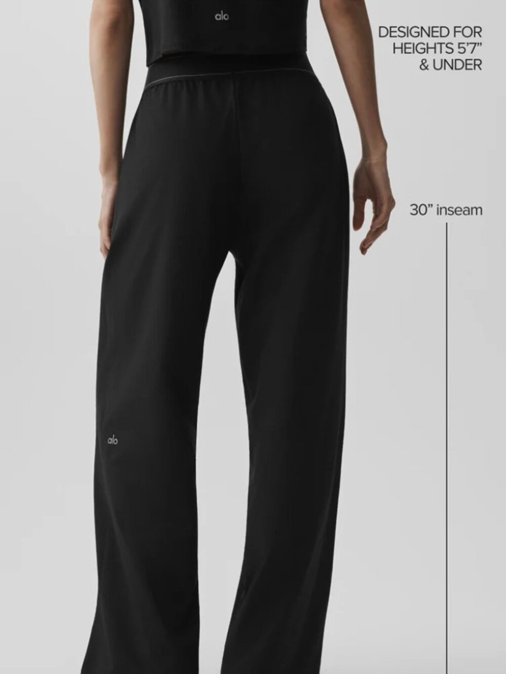 Brand NewšALO Yoga Suit Up Trouser Black Wide LegšRegular 30" Inseam - Picture 10 of 11